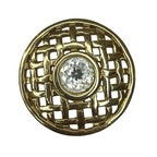 Vintage Balenciaga Paris Gold Tone Crystal Scarf Clip Slide Openwork Lattice