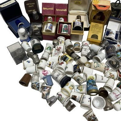 Large Vintage Collectable Thimble Job Lot Royal Doulton Spode Caverswall Boxed