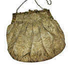 Antique 1920s 1930s Brocade Evening Dance Purse Ornate Floral Frame Bag - detail view