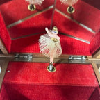 Vintage Japanese Chalet Music Jewellery Box Ballerina Dancing Doll Japan