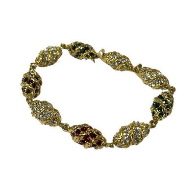 Jackie Kennedy Camrose & Kross Swarovski Crystal Egg Hinged Bangle Bracelet