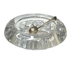 Vintage Cut Crystal Salt Cellar Open Salt Dip Nevada Solid Silver Spoon Set