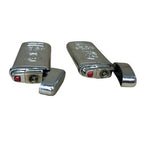 Pair Vintage Sang Xin 5888 5858 Eagle Windproof Butane Gas Lighters Pouch