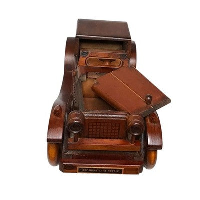 Bugatti Type 41 Royale 1927 Wooden Model Car Cigarette Box Vintage Collectable — view 2