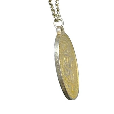 Vintage Sterling Silver Queen Mother HM Queen Elizabeth Commemorative Pendant Ne