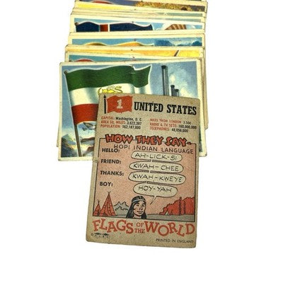 1956 A&BC Flags of the World Trading Cards Near Complete Set Missing No 46 - detail view