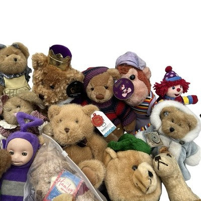 40+ Vintage Teddy Bear & Soft Toy Job Lot Harrods Rupert Teletubbies Boyds Toys