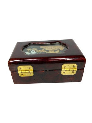 Vintage Chinese Cork Diorama Trinket Box Handcrafted Wooden Jewellery Case 9cm — view 4