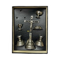 Vintage Catholic Last Rites Set Boxed Crucifix Candlesticks Chalices