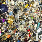 1kg Raw Jewellery Findings Job Lot Broken Beads Charms Clasps Craft Repair Parts