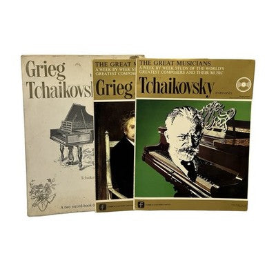 Vintage Great Musicians Grieg Tchaikovsky Classical Vinyl LP Record Book Set — view 1