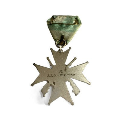 Bulgarian Order Military Merit 4th Class Cross Swords Silver Gold Medal Kingdom