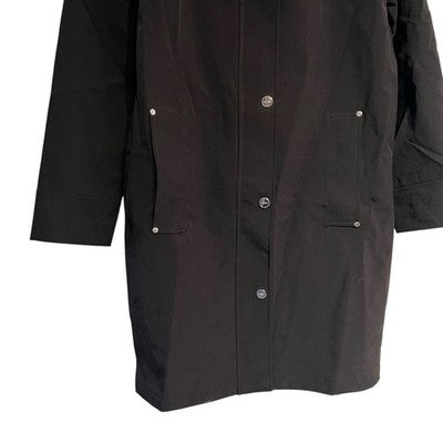 DKNY Women's Black Parka Coat Jacket Hooded Zip Slits Size S Small BNWT Winter