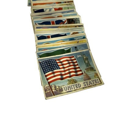 1956 A&BC Flags of the World Trading Cards Near Complete Set Missing No 46 - front view