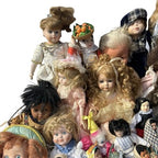 Vintage Doll Job Lot 80+ Mixed Porcelain Plastic Costume Dolls Ethnic Collecta