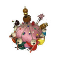 Vintage Chinese Silk Pin Cushion Asian Cloth Dolls Sewing Quilting Holder
