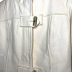 Amy Gee Ladies Duffel Coat Cream Beige Toggle Jacket Winter Warm Size 14 EU 42