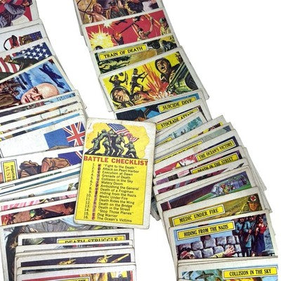1965 A&BC Battle WWII Trading Cards 63/73 Near Complete Set UK Gum - detail view