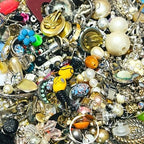 1kg Raw Jewellery Findings Job Lot Broken Beads Charms Clasps Craft Repair Parts