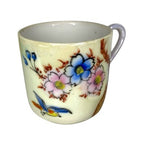 Vintage Japan Lustreware Teacup & Saucer Hand Painted Bird Floral Porcelain MCM