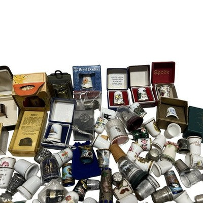 Large Vintage Collectable Thimble Job Lot Royal Doulton Spode Caverswall Boxed