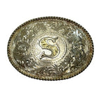 Montana Silversmiths S Initial Western Cowboy Belt Buckle Silver Gold Tone