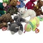 Ty Beanie Baby Job Lot 14x Bears Chameleon Dolphin Cat Shark FIFA Peace 2002