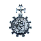 Vintage St Christopher Motorist Pendant Protect Us From Accident Religious