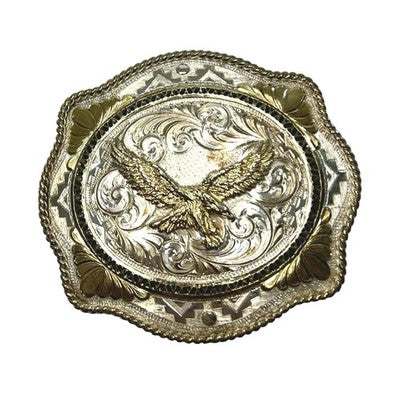 Montana Silversmiths Silver Plate Eagle Western Cowboy Belt Buckle USA