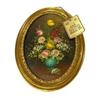 Set 4 Vintage Italian Floral Miniature Paintings R Rosini Gilt Framed Italy