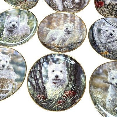 9x Danbury Mint Westies Plates Paul Doyle West Highland Terrier Dogs