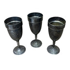 Vintage Cafe Engels Goblets x3 Alpacca Silber 90 Silver Plated Wine Cups - front view