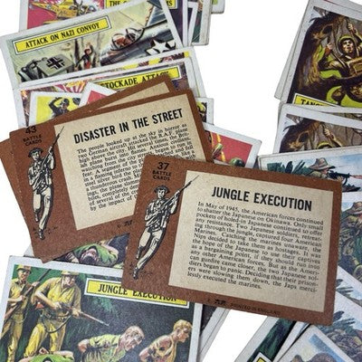 1965 A&BC Battle WWII Trading Cards 30 Card Lot 17 Different UK Gum - back view
