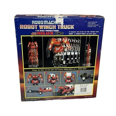 Vintage Bandai Robo Machine Robot Winch Truck 1/22 Hilux 4WD Boxed 1985 Japan
