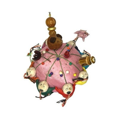 Vintage Chinese Silk Pin Cushion Asian Cloth Dolls Sewing Quilting Holder