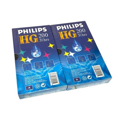 2x Sealed Philips HG 200 Blank VHS Video Tapes 200 Min 3⅓ Hr 2000 Limited Ed — view 2