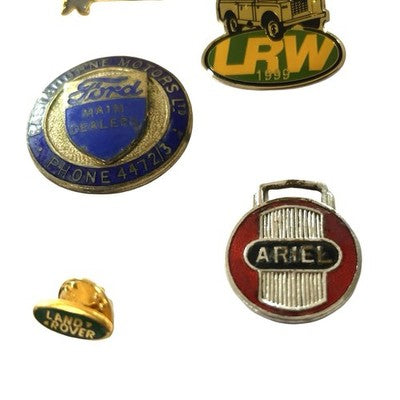 Vintage Car Pin Badge Job Lot Mercedes Ford Land Rover Ariel Honda IRW Mixed