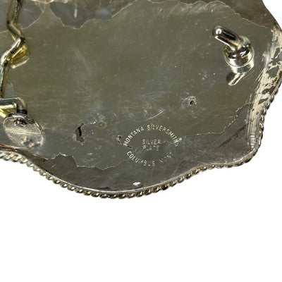 Montana Silversmiths Silver Plate Eagle Western Cowboy Belt Buckle USA - side view