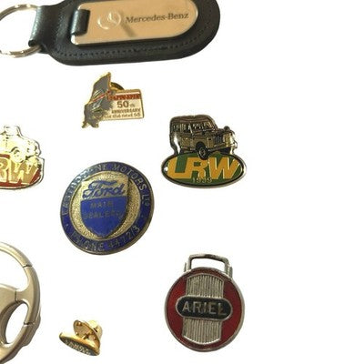 Vintage Car Pin Badge Job Lot Mercedes Ford Land Rover Ariel Honda IRW Mixed