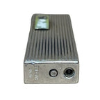 Vintage Sarome Japan Slim Gas Lighter Ribbed Chrome Green Slider Untested