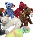 Ty Beanie Baby Job Lot 14x Bears Chameleon Dolphin Cat Shark FIFA Peace 2002