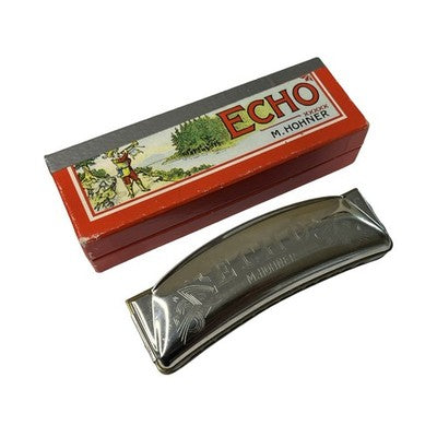 Vintage M. Hohner ECHO Curved Harmonica - With Box - Made In Germany