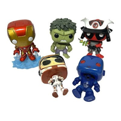 Marvel & Fortnite Figure Bundle Iron Man Hulk Deadpool Samurai Stealth Blue Lot