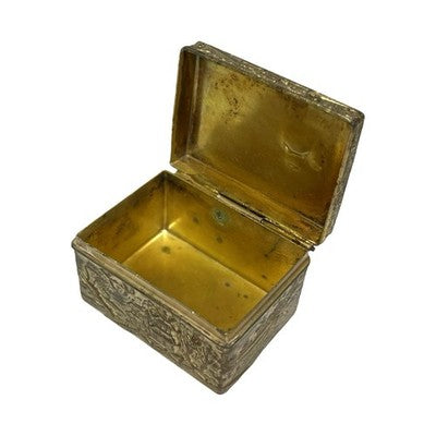Antique Japanese Meiji Silver Bonbonniere Russo-Japanese War 1904-05 Box - markings detail