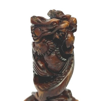 Vintage Chinese Carved Stone Dragon Seal Chop Stamp Seal Script Scholar’s Art - detail view