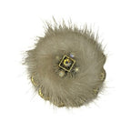Vintage Mink Fur Brooches Lot Golden Cat Keyring Floral Pin Set Gift Retro