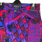 Gianni Versace Jeans Couture Baroque Print Denim Shorts W29 Knee Length Vintage