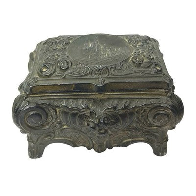 Vintage Kölner Dom Cologne Cathedral Metal Trinket Jewellery Box Germany