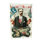 Antique French Political Novelty Postcard Interchangeable Portraits Embossed
