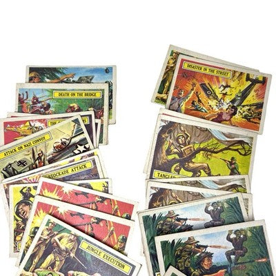 1965 A&BC Battle WWII Trading Cards 30 Card Lot 17 Different UK Gum - detail view